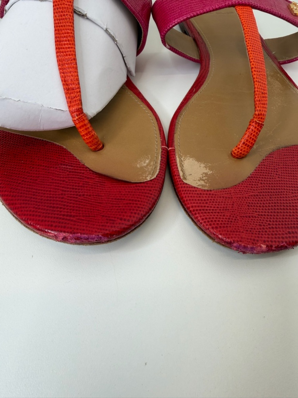 Tory Burch Kira Thong Sandals Tejus Embossed Leather Size 9.5 vacation summer - Picture 14 of 15